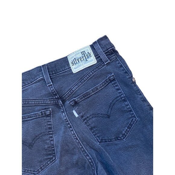 Levis SilverTab Mom Jeans Womens W26 Charcoal Denim Relaxed Fit Mid-Rise - Picture 5 of 9